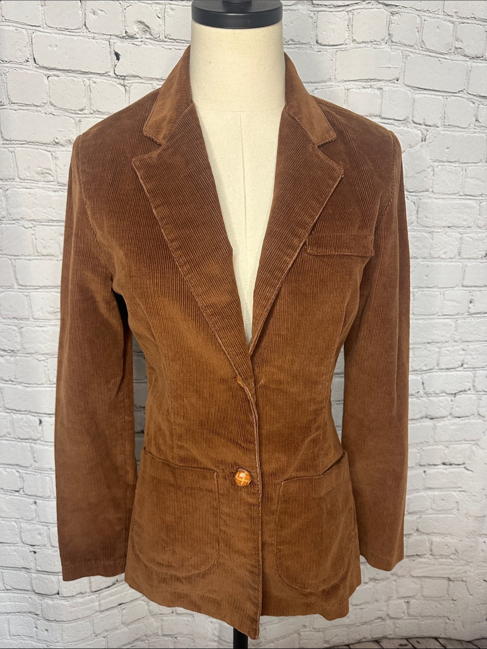 Vintage 70s Wrangler Corduroy Blazer Cognac Brown USA Jr 13